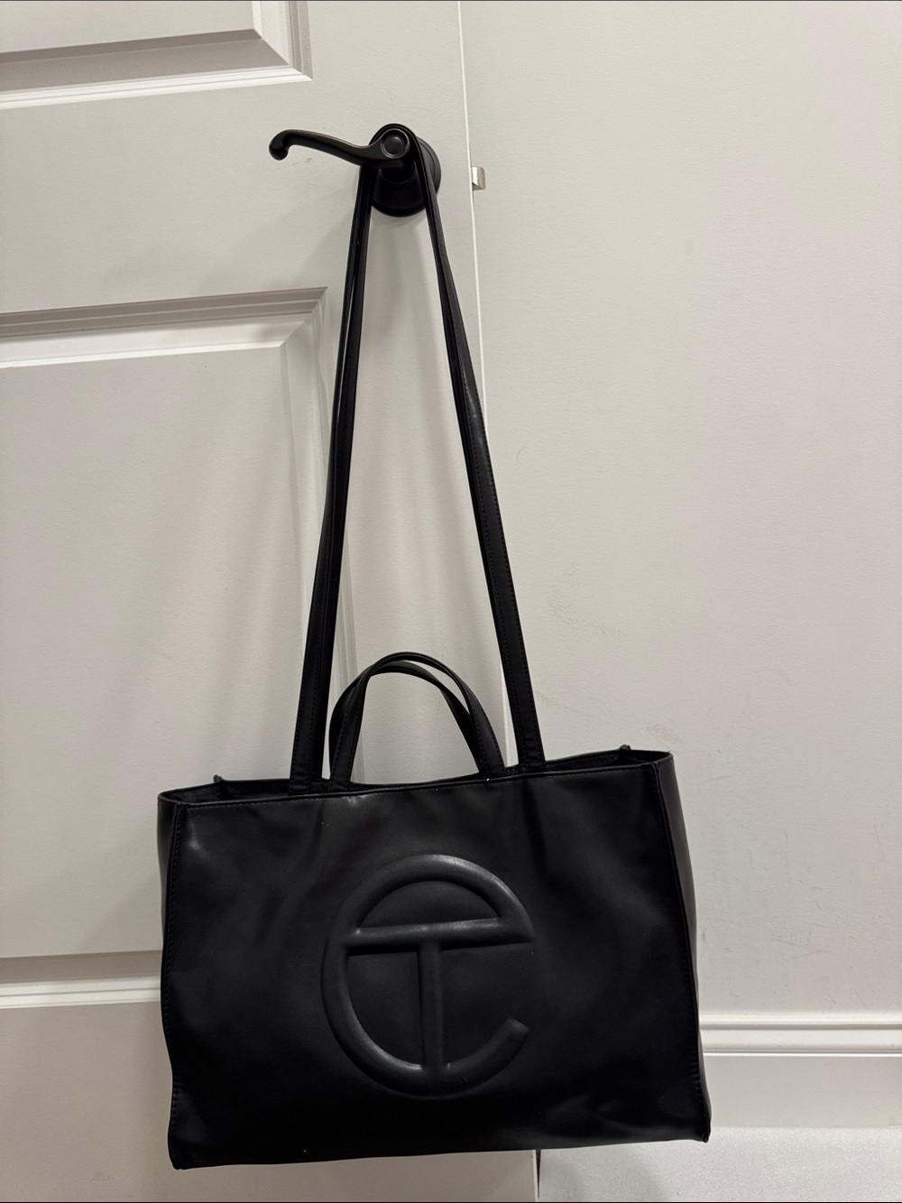 Telfar black shopping tote bag purse
